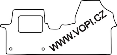 Koberec do kabíny Toyota Proace obytné auto s fixáciou 2016 -> Perfectfit bez cípu medzi sedadlami (4796)